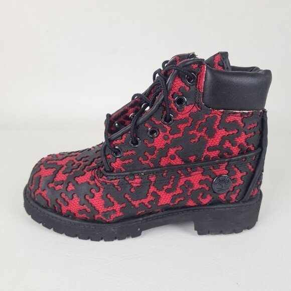 Timberland 6 IN Classic Ventilator Big Kids Boots Black Red - Picture 1 of 10